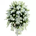 Flores Condolencias Grande Rosas y Liliums Blancas
