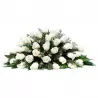 Ovalo de Condolencias con 30 Rosas Blancas