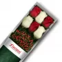 Caja de 6 Rosas Rojas y Blancas