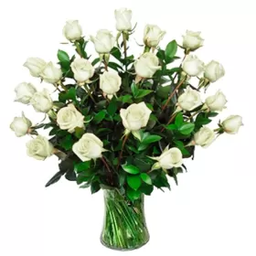 Florero de Condolencias 30 Rosas Blancas