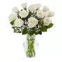 Florero Condolencias 12 Rosas Blancas