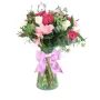 Florero en con 5 rosas blancas astromelias gerberas flores rùsticas y flores mix