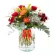 Florero con 5 Rosas Rojas flores Rùsticas Eucalipto y flores mix