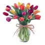 Florero Con 20 Tulipanes Mix Colores