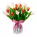 Florero con 20 Tulipanes Naranjas y Blancos