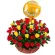 Canastillo de Flores con 40 Rosas Rojas y amarillas para Aniversario más Globo