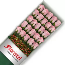 Caja de 25 Rosas Rosadas