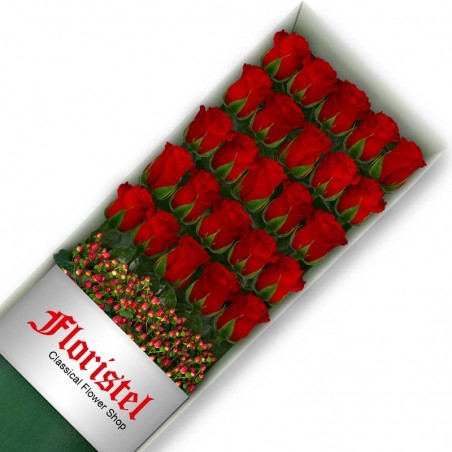 Cajas de 25 Rosas Rojas